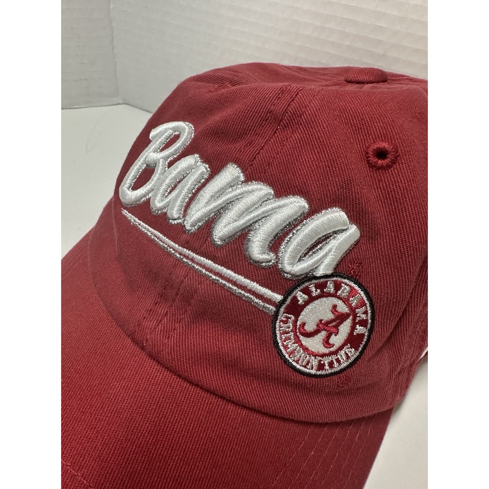 Alabama Crimson Tide Hat ADJUSTABLE Russell Bama One Size EUC Metallic Shiny